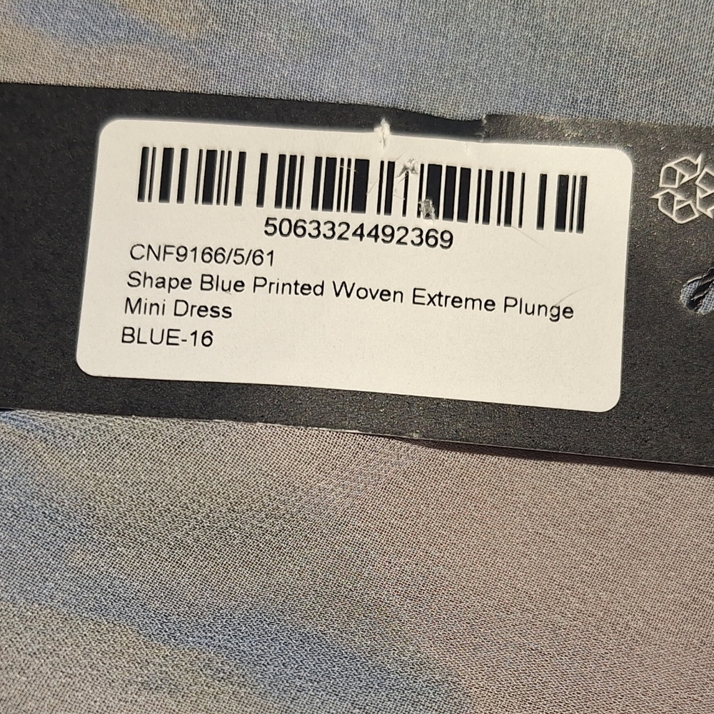 PrettyLittleThing Blue Abstract Ruched Mini Dress - Picture 5 of 5